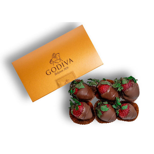MILK DIPPED CHOCOLATE STRAWBERRIES, 6PCS